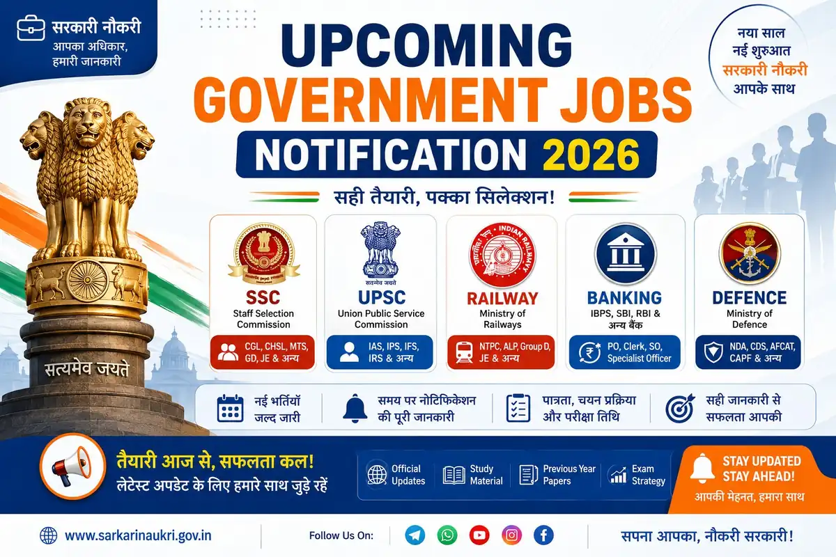 Upcoming Government Jobs Notification 2026 – Latest Sarkari Vacancy Alert