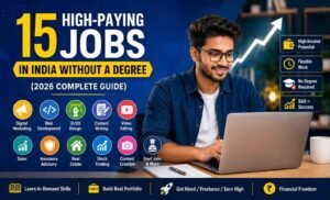 High paying jobs in India without a degree - young professional working on laptop