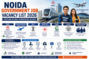 Noida government job vacancy 2026 - NMRC, Jewar Airport and UPSSSC recruitment list