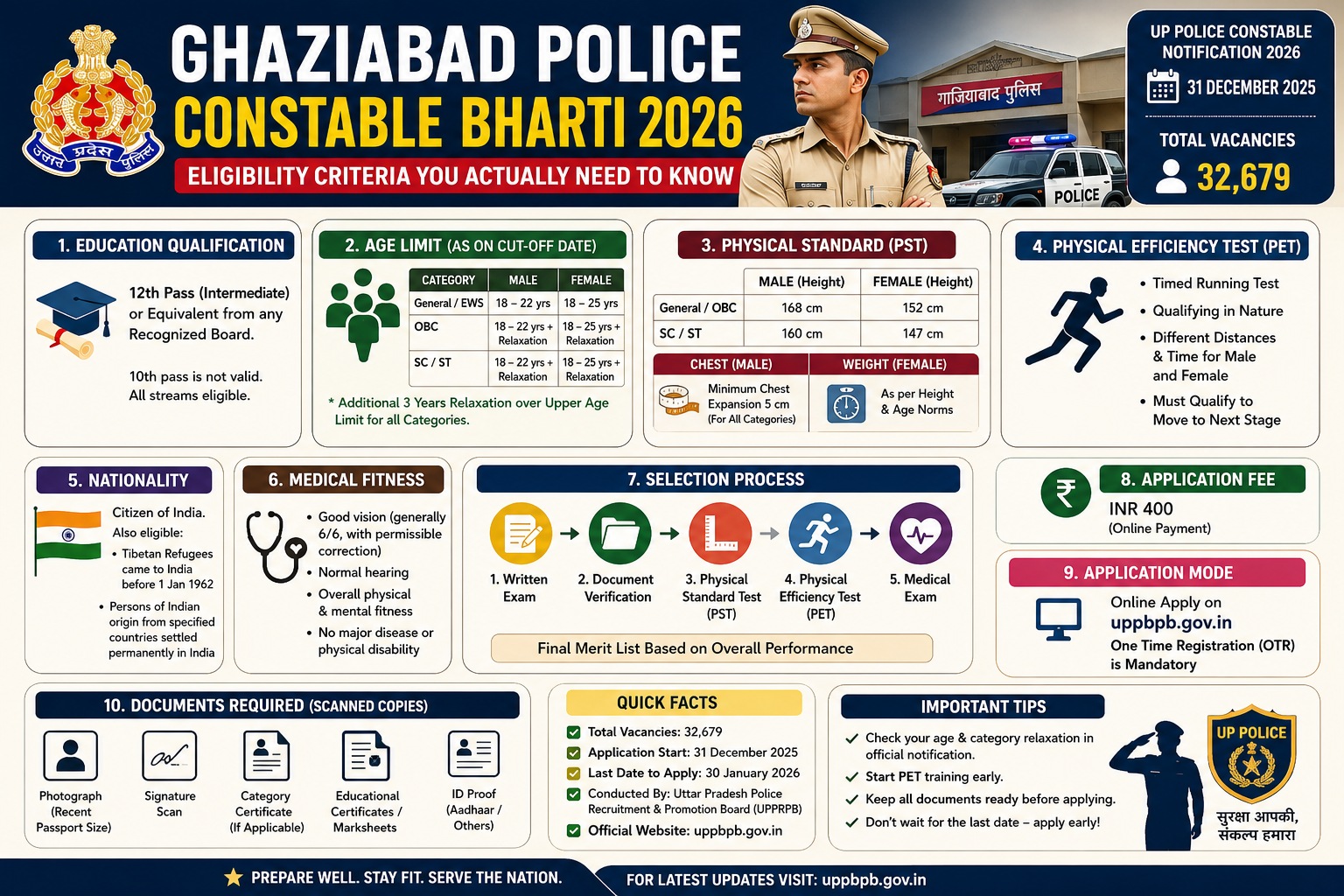 Ghaziabad Police Constable Bharti 2026 eligibility criteria