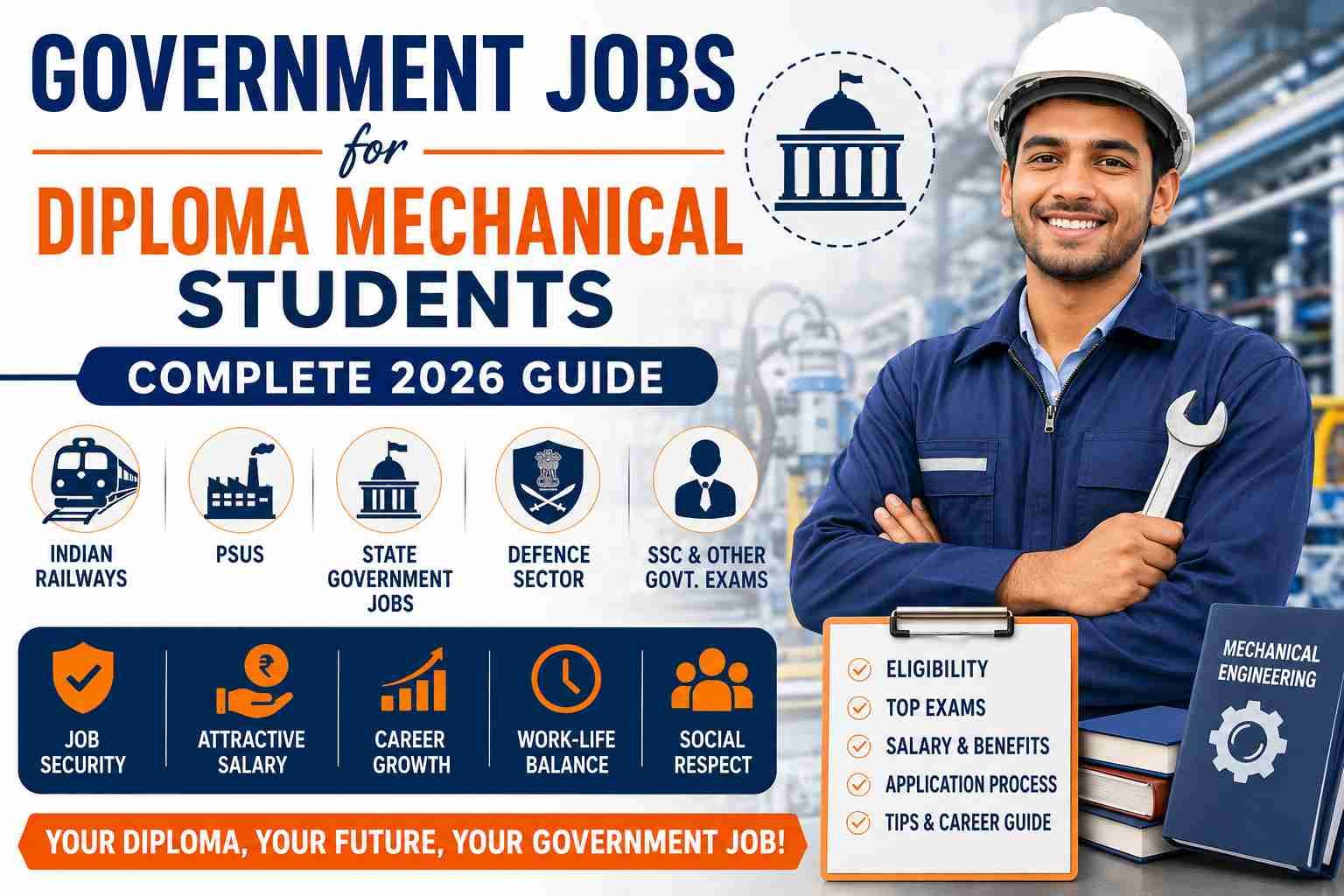 Government jobs for diploma mechanical students – career guide 2026